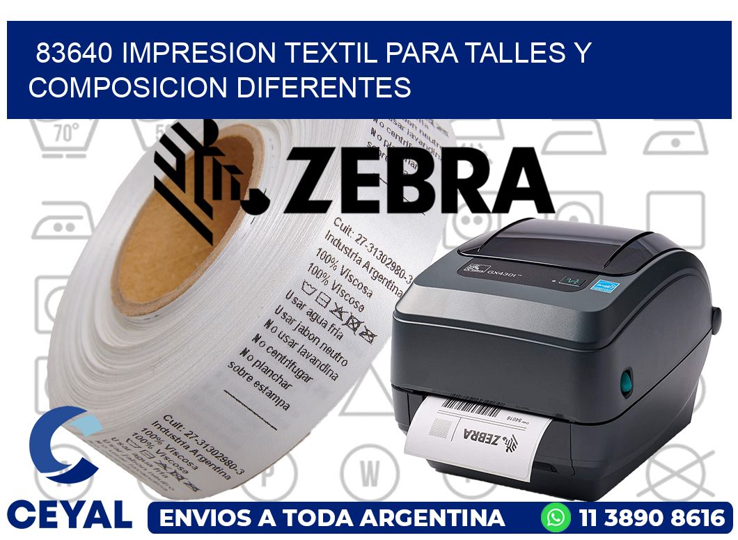 83640 IMPRESION TEXTIL PARA TALLES Y COMPOSICION DIFERENTES