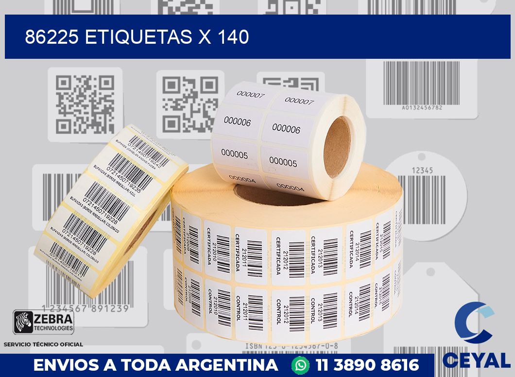 86225 Etiquetas x 140