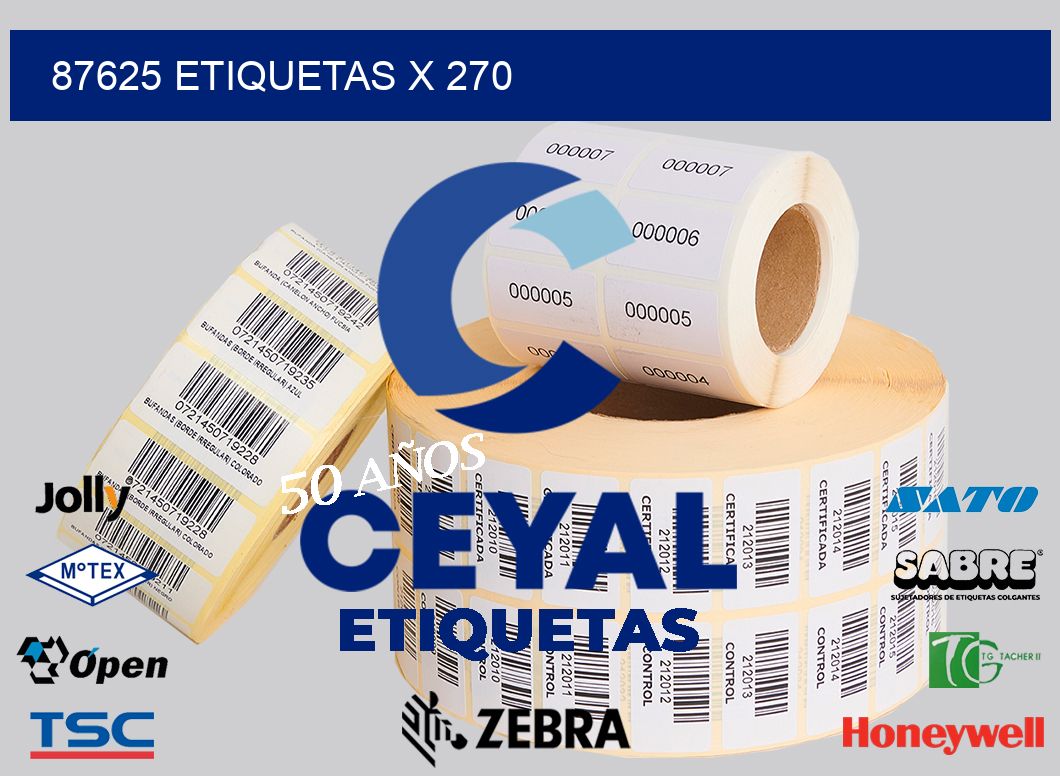 87625 Etiquetas x 270