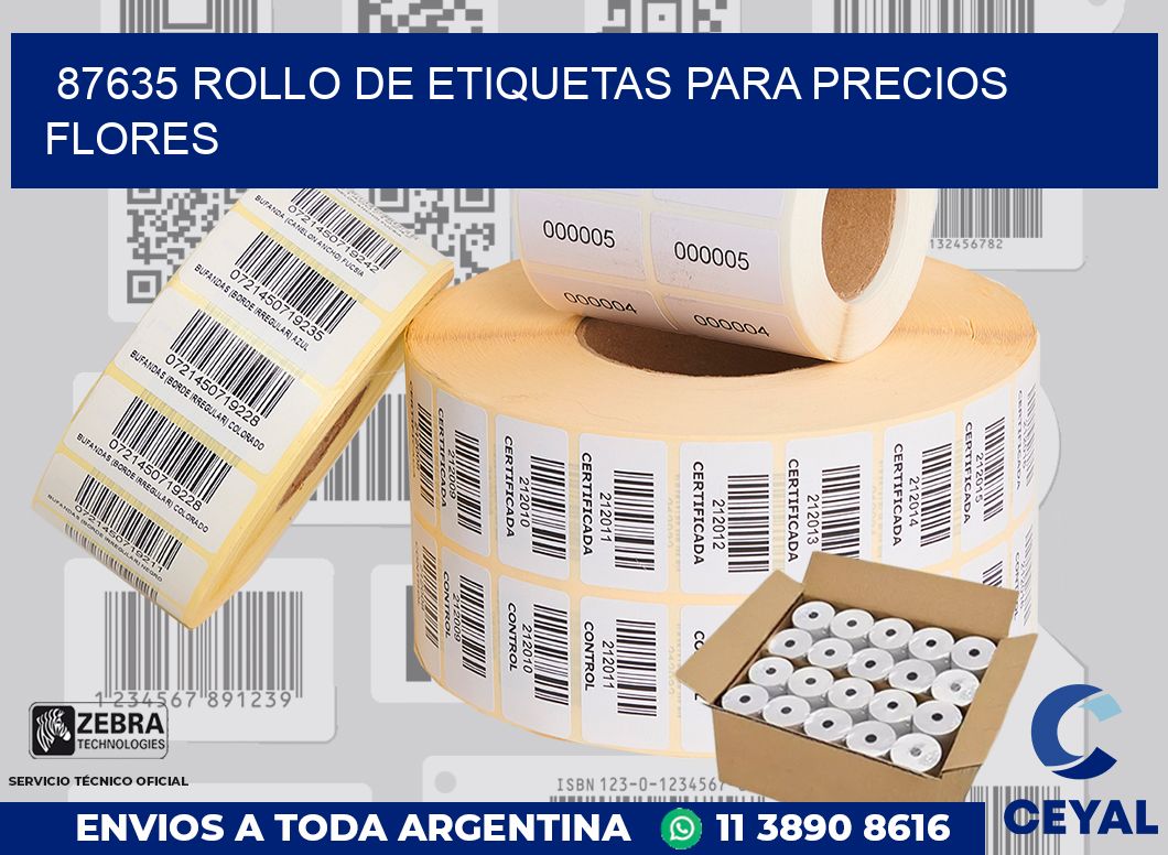 87635 ROLLO DE ETIQUETAS PARA PRECIOS FLORES