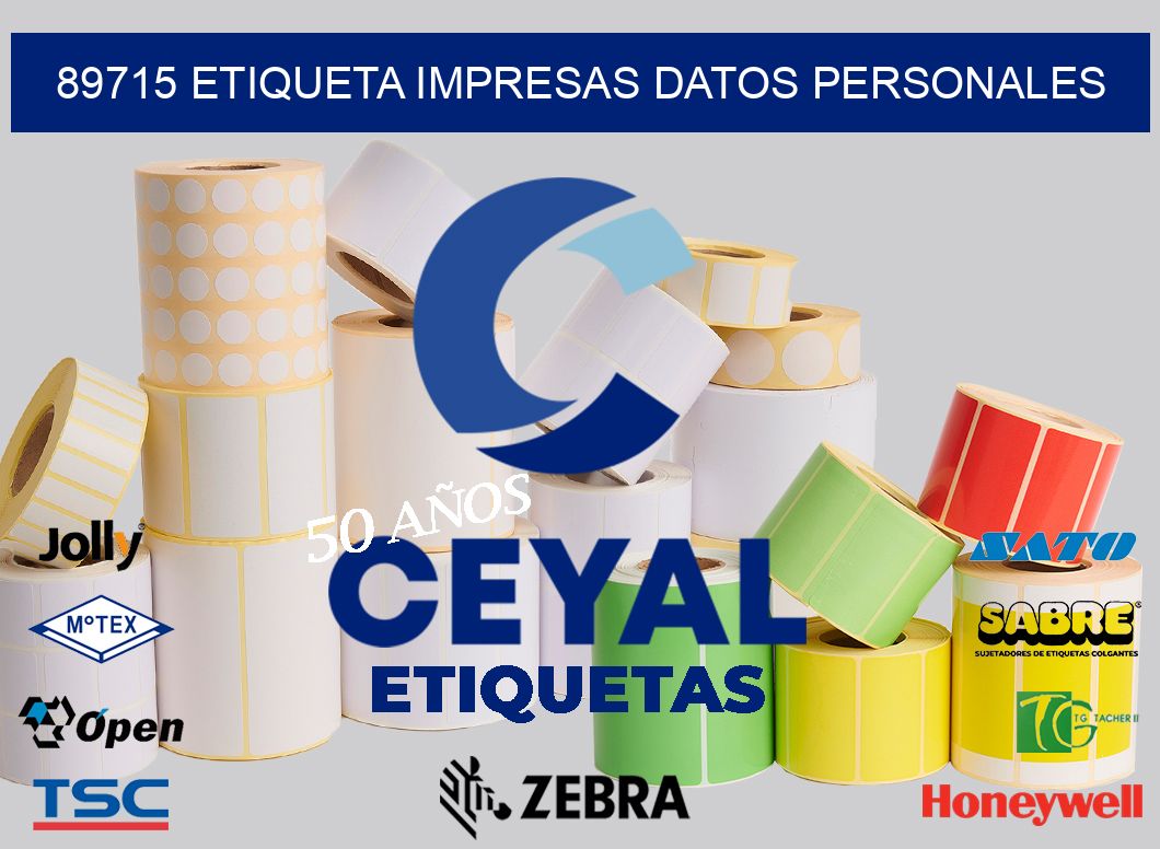 89715 ETIQUETA IMPRESAS DATOS PERSONALES