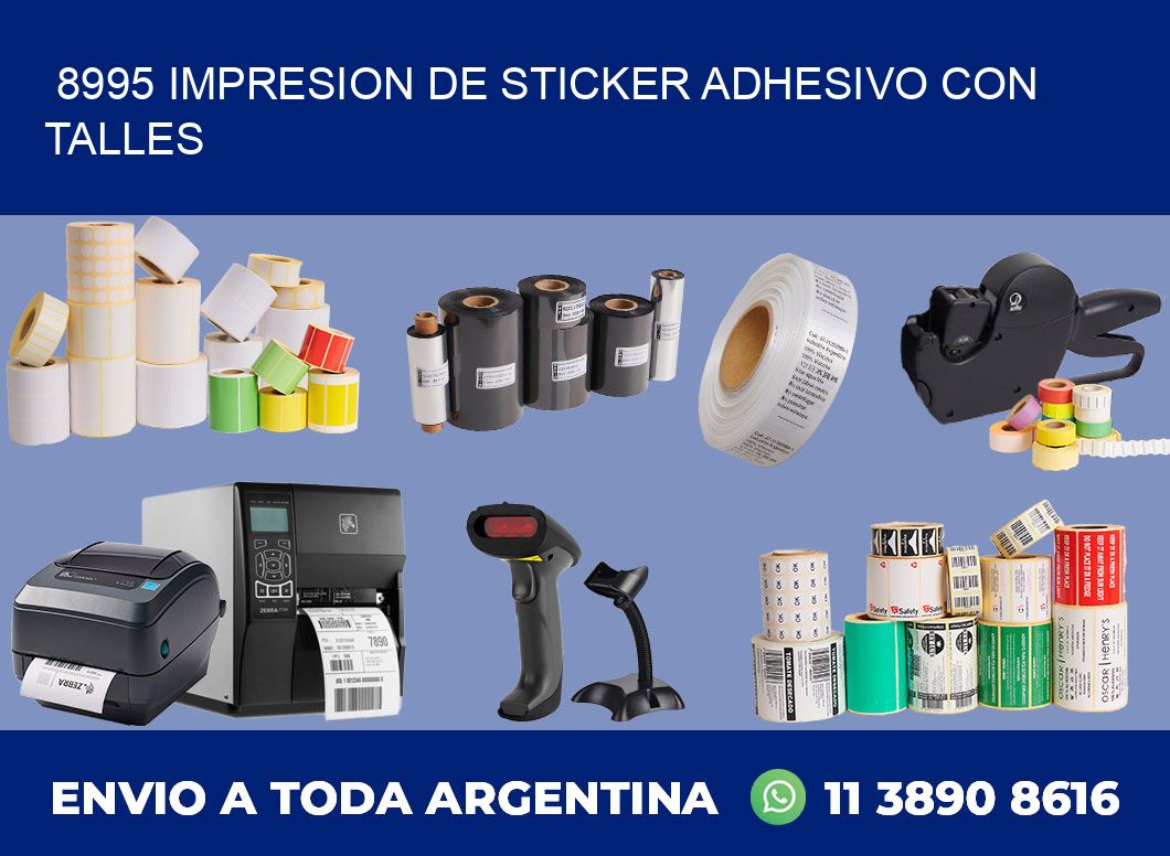 8995 IMPRESION DE STICKER ADHESIVO CON TALLES