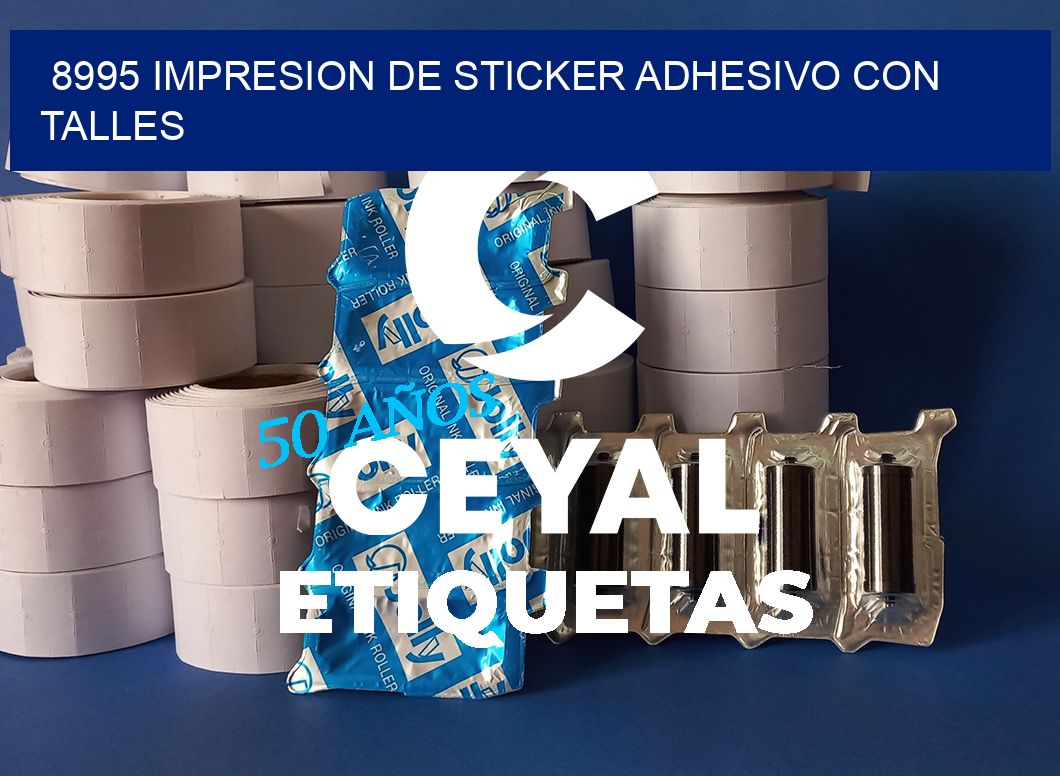 8995 IMPRESION DE STICKER ADHESIVO CON TALLES