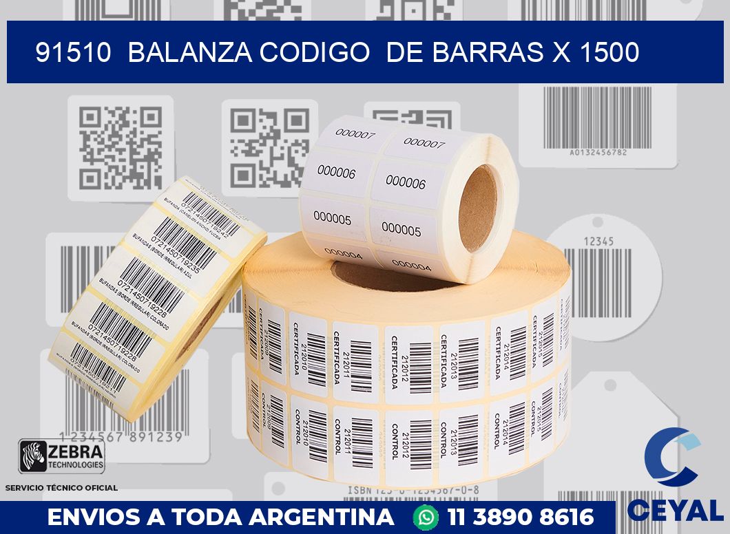 91510  balanza codigo  de barras x 1500