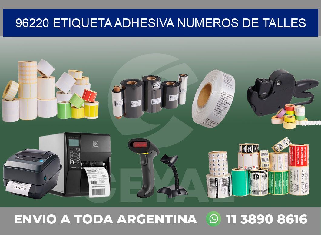 96220 ETIQUETA ADHESIVA NUMEROS DE TALLES