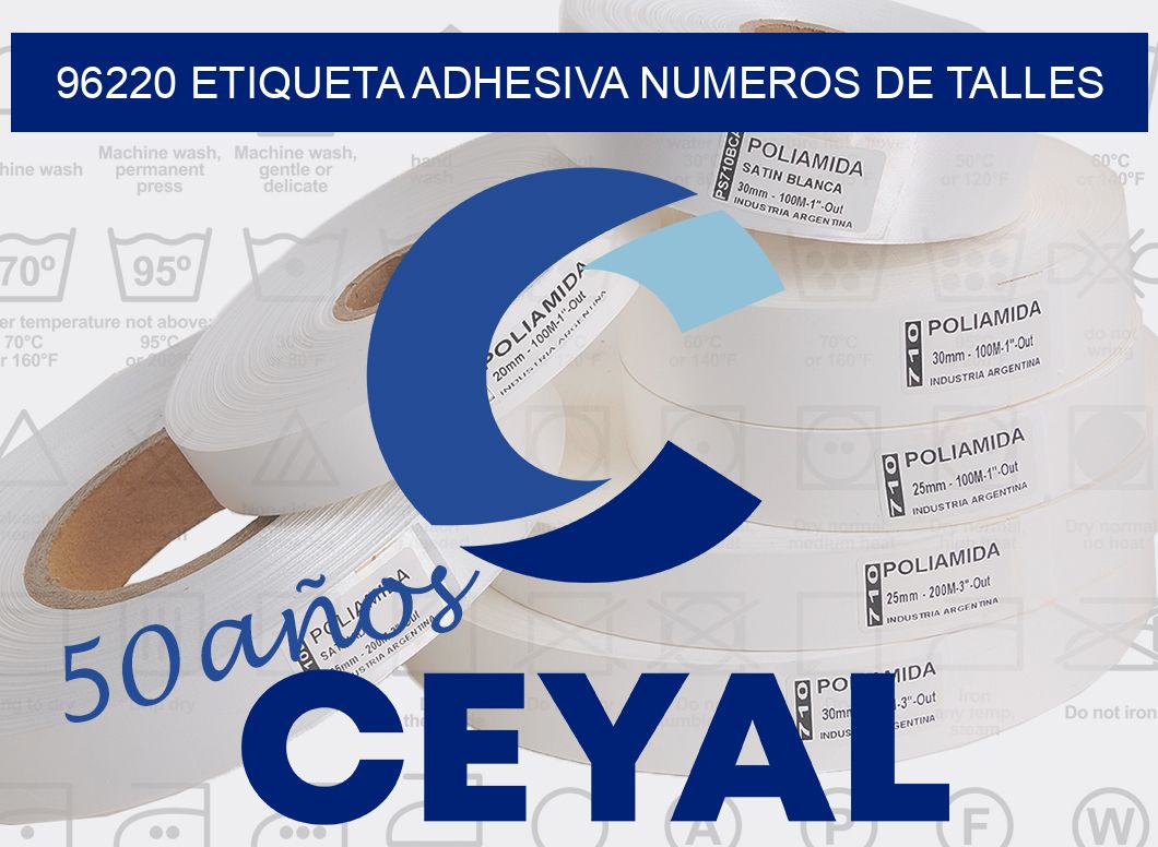 96220 ETIQUETA ADHESIVA NUMEROS DE TALLES