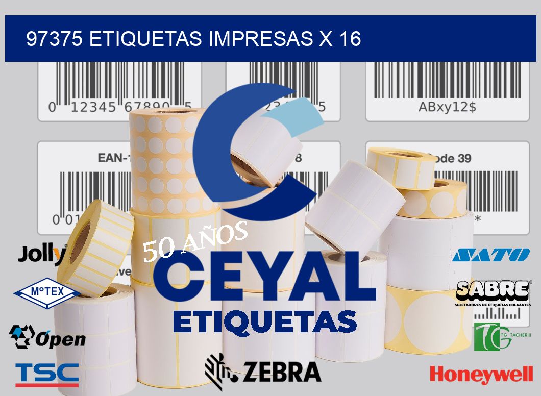 97375 Etiquetas impresas x 16