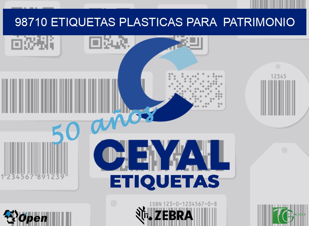 98710 ETIQUETAS PLASTICAS PARA  PATRIMONIO