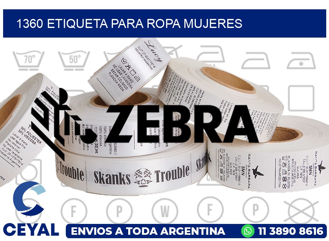 1360 ETIQUETA PARA ROPA MUJERES