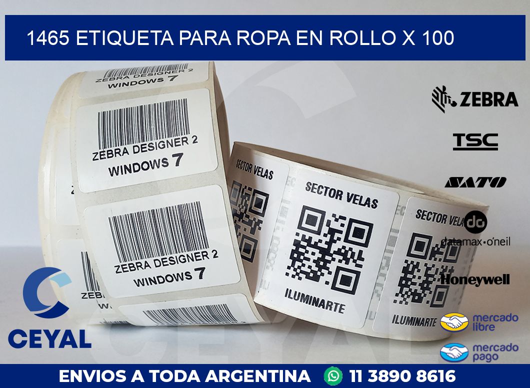 1465 ETIQUETA PARA ROPA EN ROLLO X 100