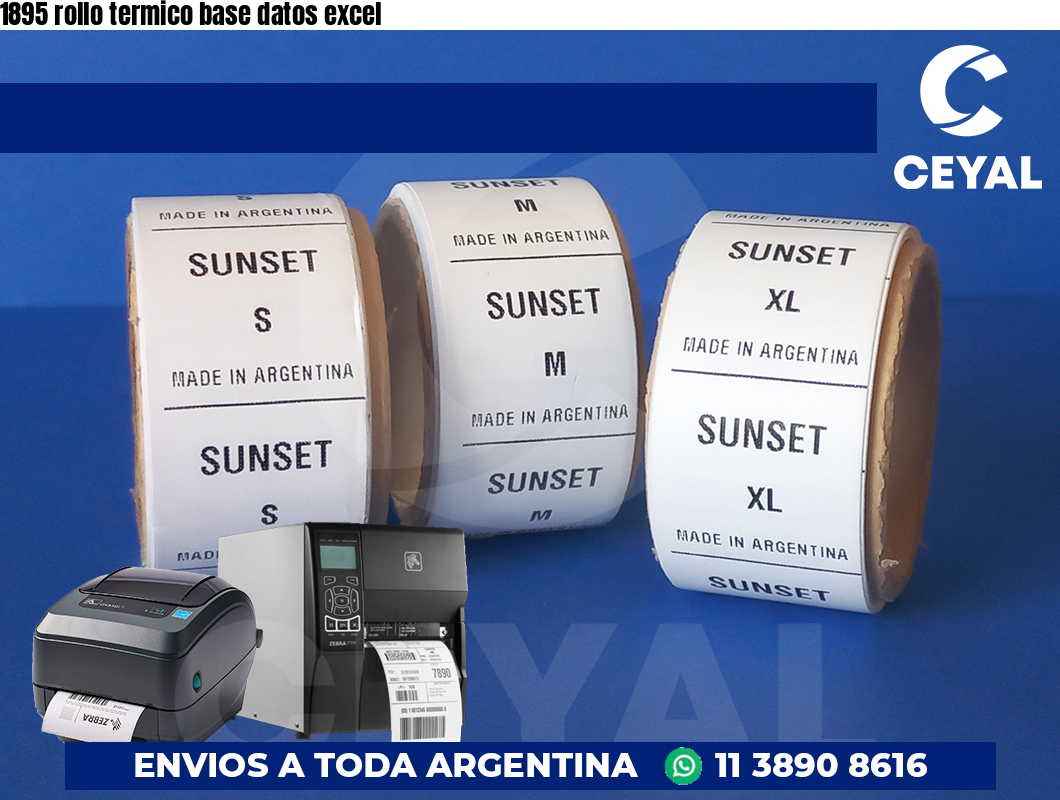 1895 rollo termico base datos excel