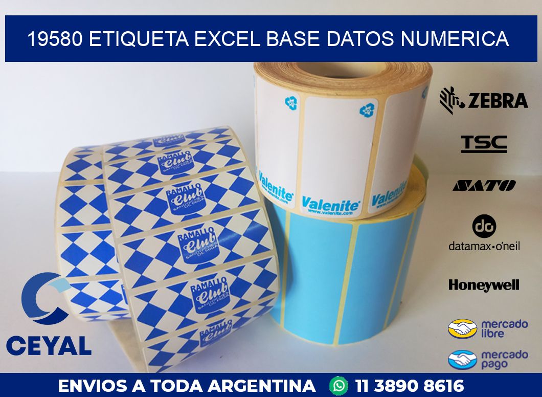 19580 etiqueta excel base datos numerica