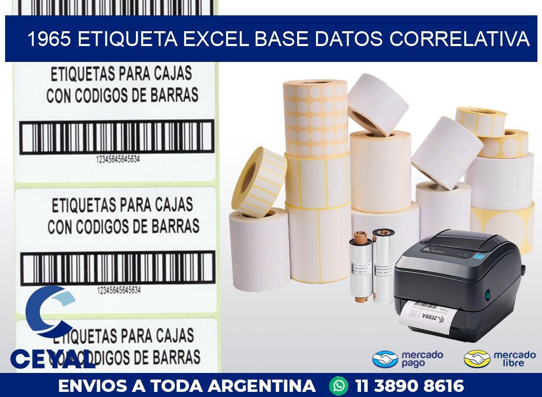 1965 etiqueta excel base datos correlativa