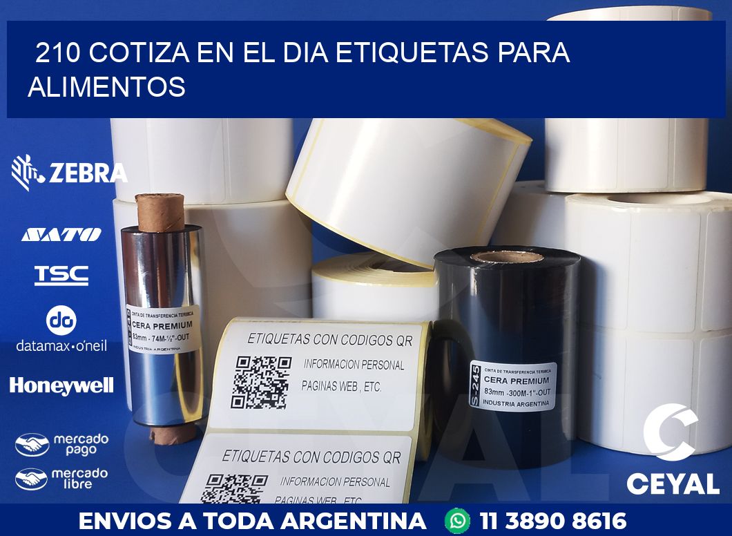 210 COTIZA EN EL DIA ETIQUETAS PARA ALIMENTOS