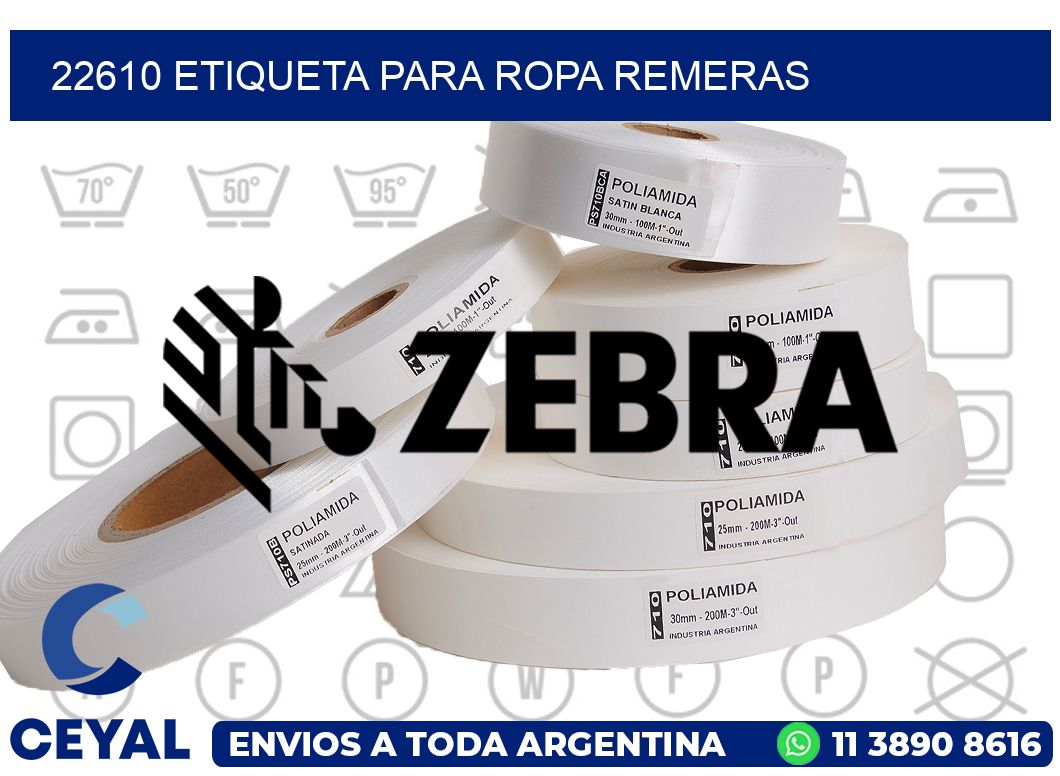 22610 ETIQUETA PARA ROPA REMERAS