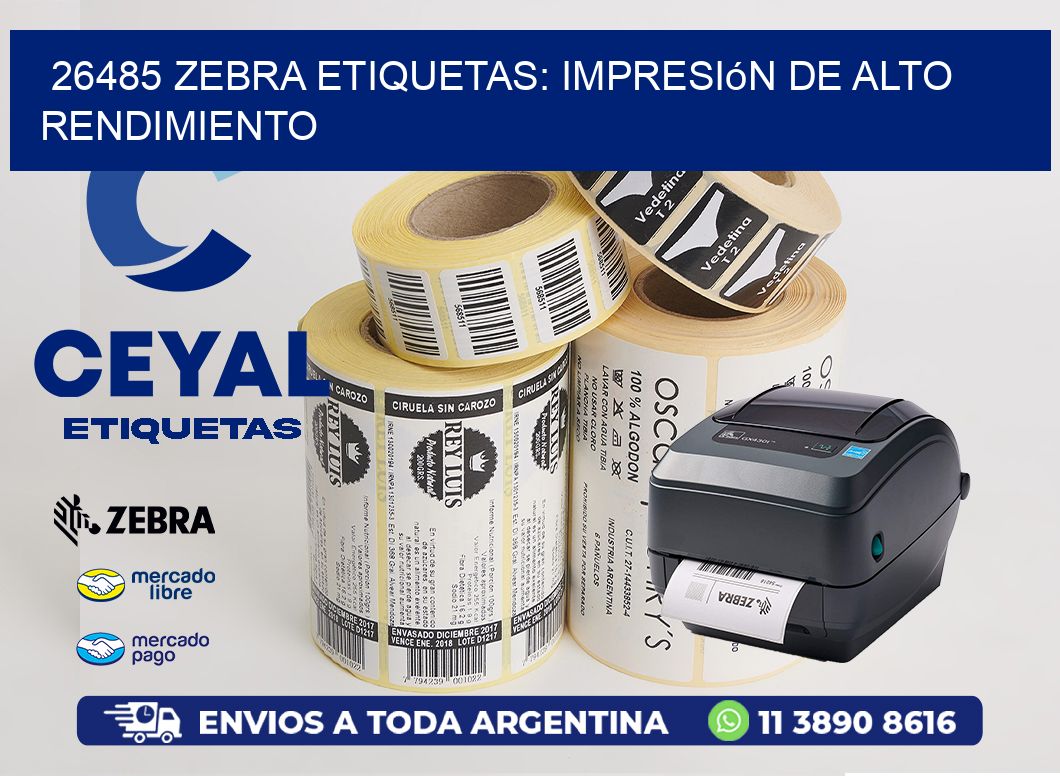 26485 Zebra Etiquetas: Impresión de Alto Rendimiento