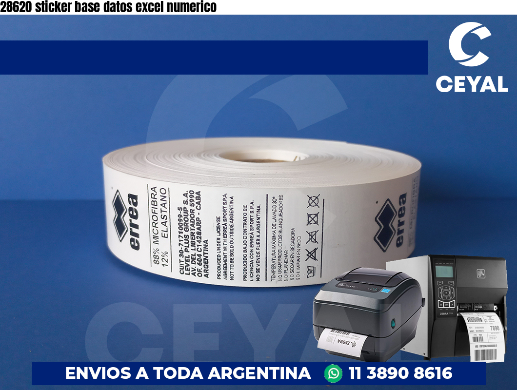 28620 sticker base datos excel numerico