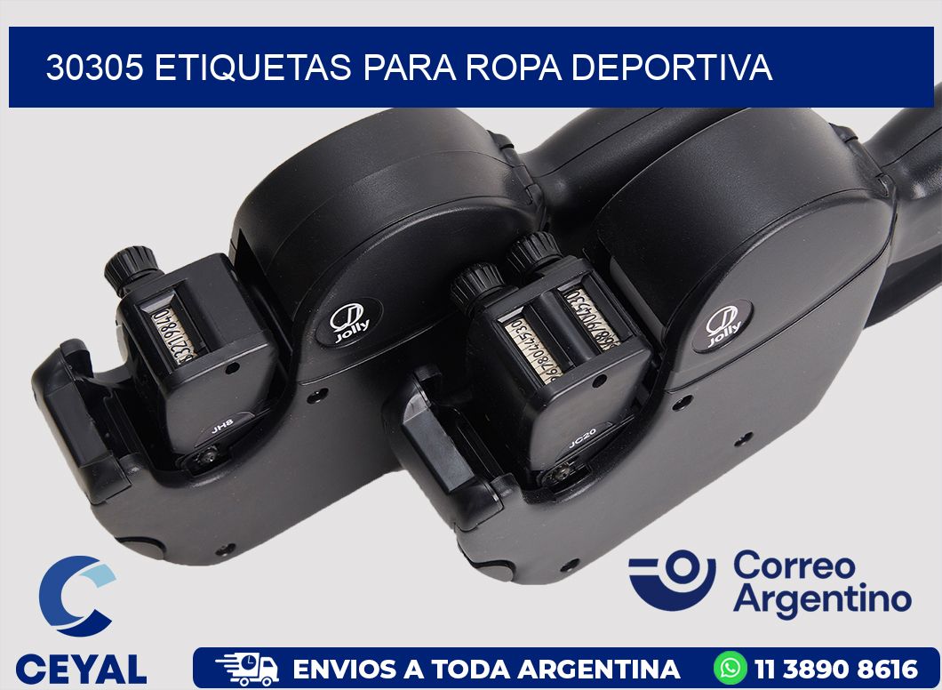 30305 ETIQUETAS PARA ROPA DEPORTIVA