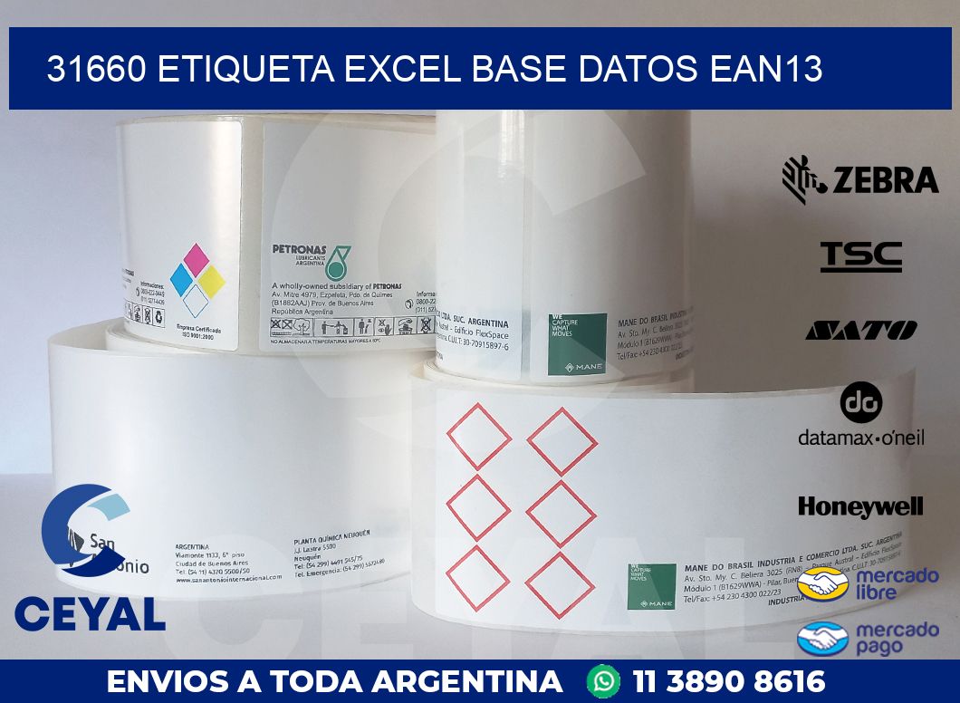 31660 etiqueta excel base datos ean13