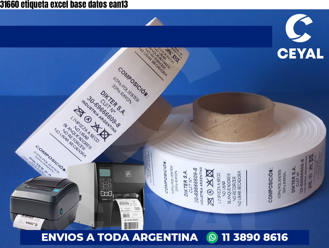 31660 etiqueta excel base datos ean13