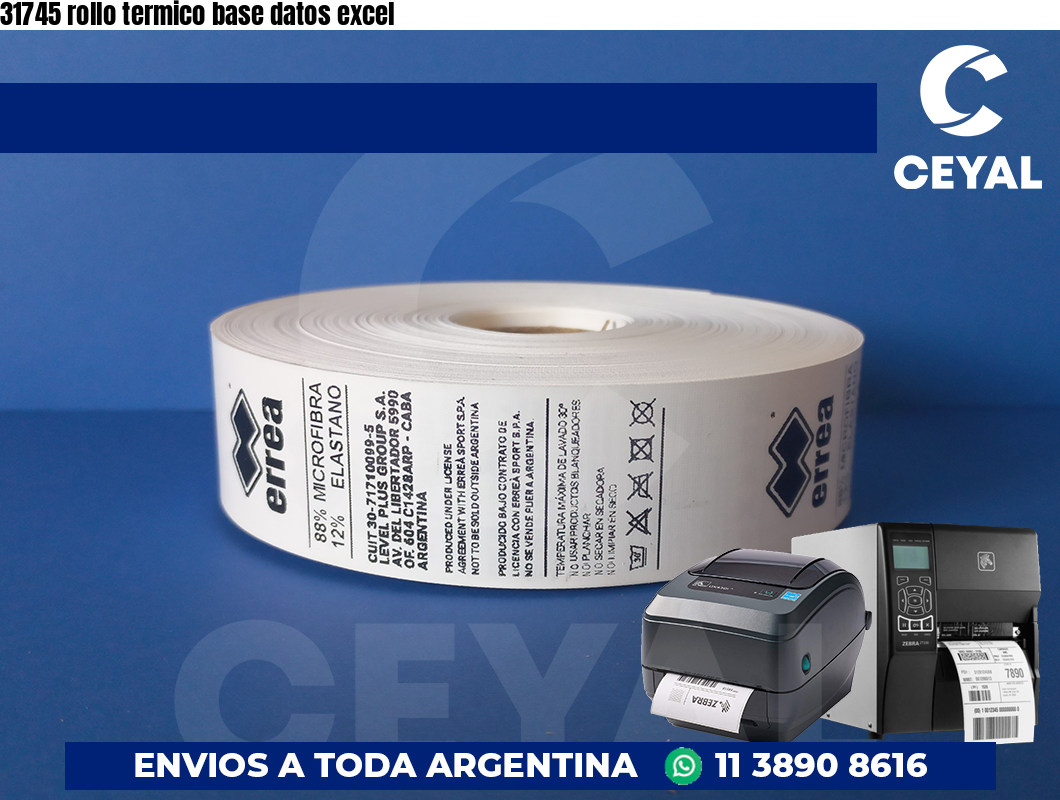 31745 rollo termico base datos excel