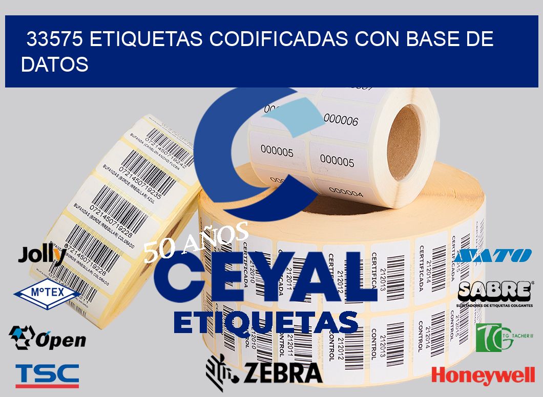 33575 etiquetas codificadas con base de datos