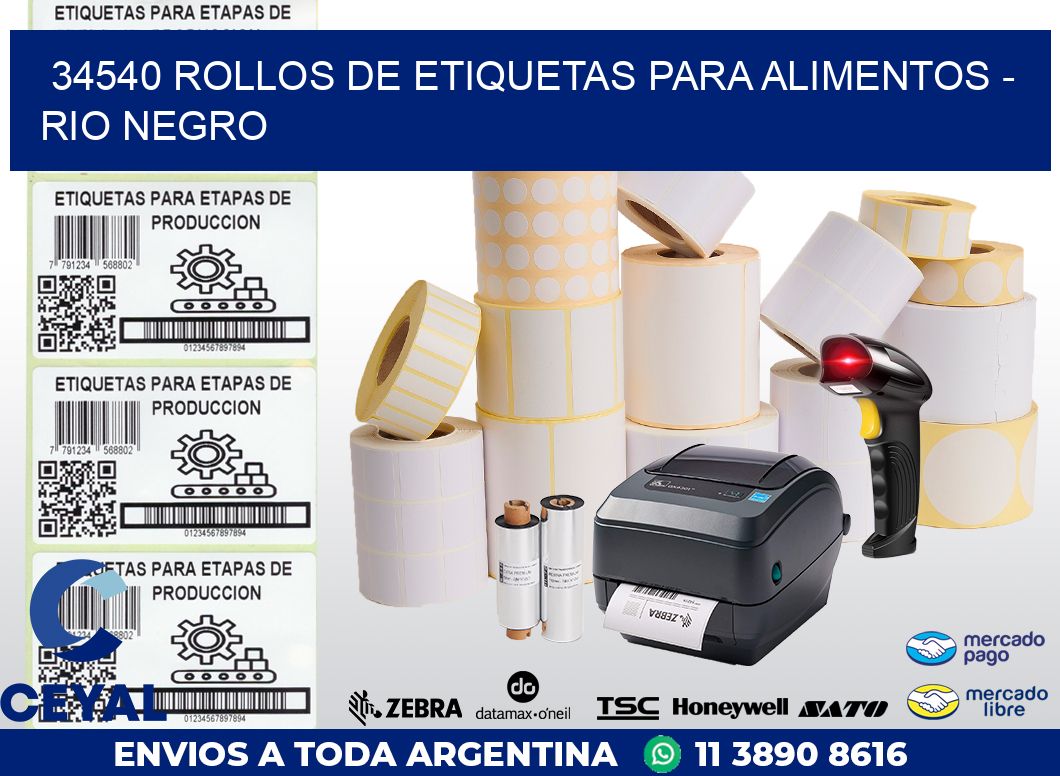 34540 ROLLOS DE ETIQUETAS PARA ALIMENTOS – RIO NEGRO