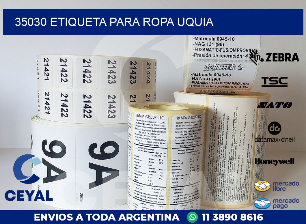 35030 ETIQUETA PARA ROPA UQUIA