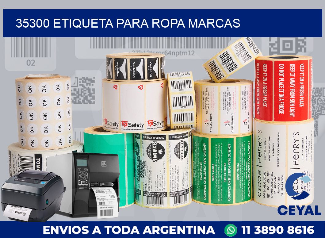 35300 ETIQUETA PARA ROPA MARCAS
