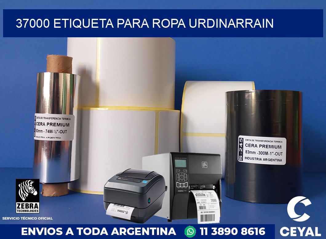 37000 ETIQUETA PARA ROPA URDINARRAIN