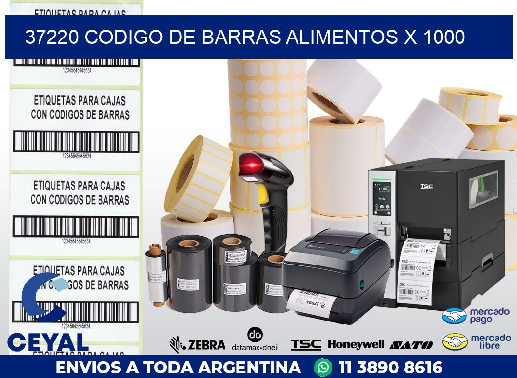 37220 CODIGO DE BARRAS ALIMENTOS x 1000