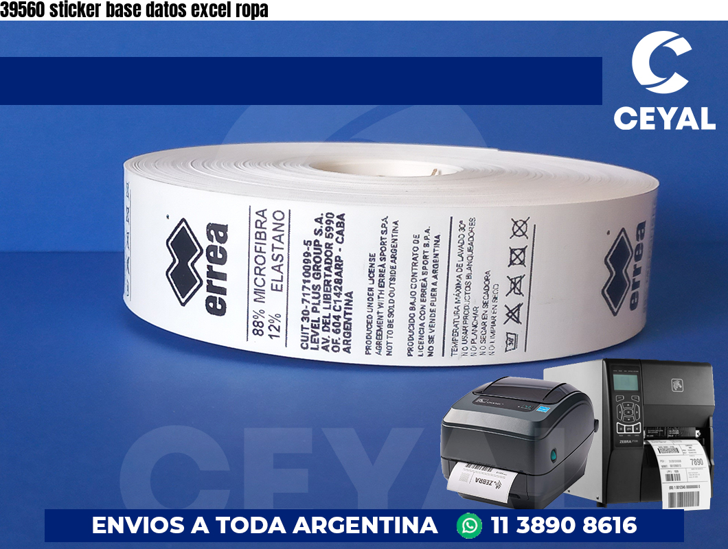 39560 sticker base datos excel ropa