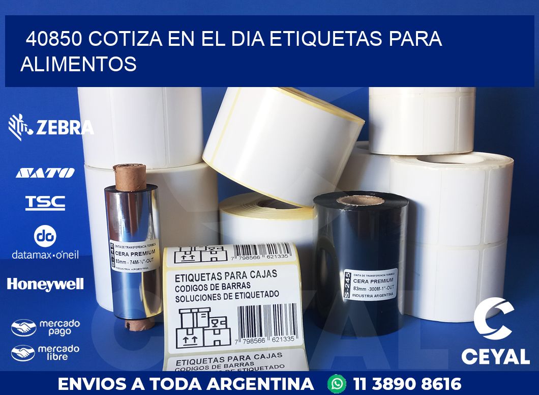 40850 COTIZA EN EL DIA ETIQUETAS PARA ALIMENTOS