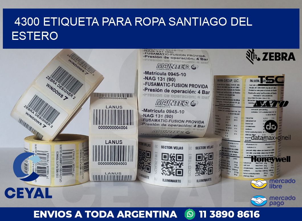 4300 ETIQUETA PARA ROPA SANTIAGO DEL ESTERO
