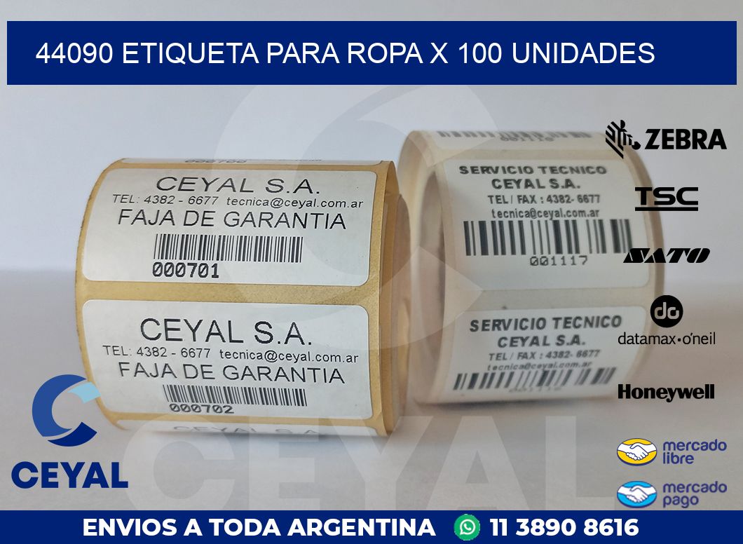 44090 ETIQUETA PARA ROPA X 100 UNIDADES
