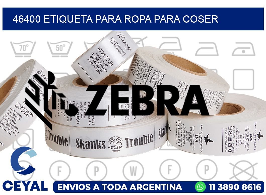 46400 ETIQUETA PARA ROPA PARA COSER
