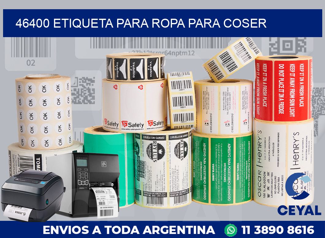 46400 ETIQUETA PARA ROPA PARA COSER
