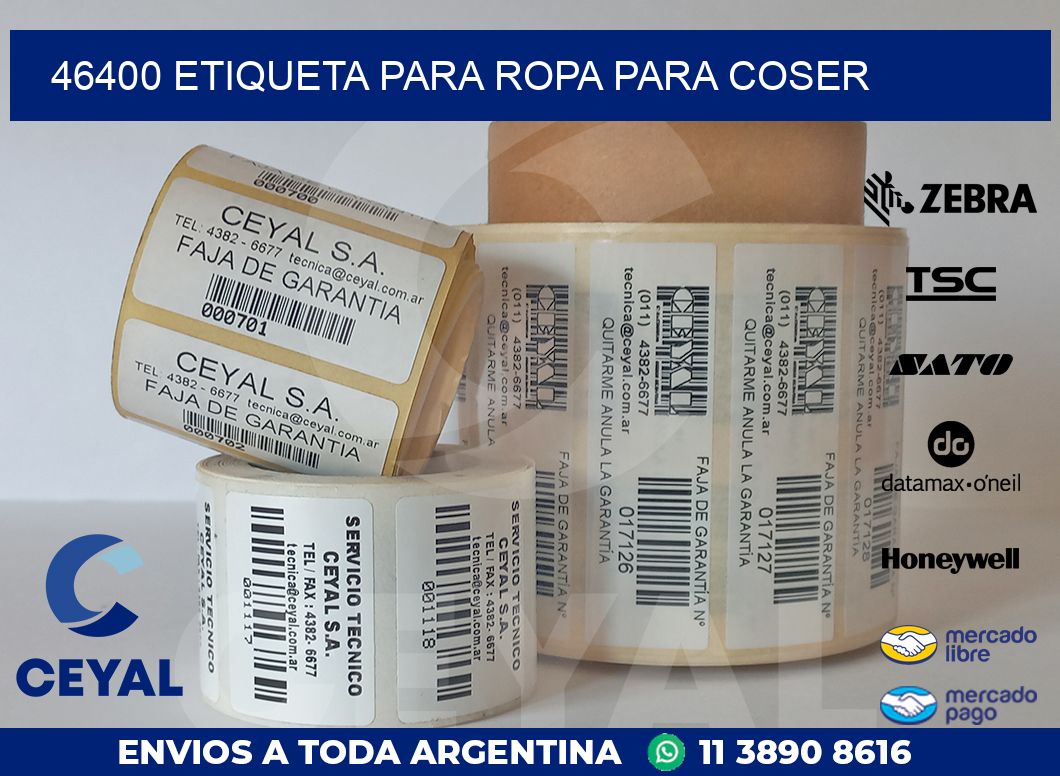 46400 ETIQUETA PARA ROPA PARA COSER