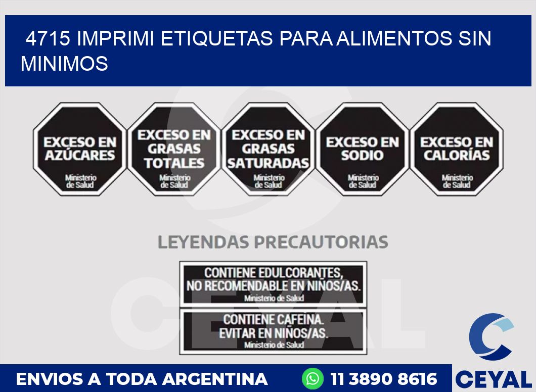4715 IMPRIMI ETIQUETAS PARA ALIMENTOS SIN MINIMOS