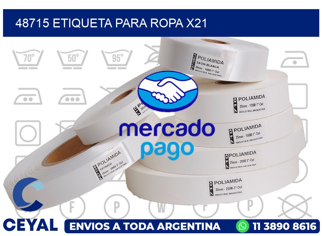 48715 ETIQUETA PARA ROPA X21