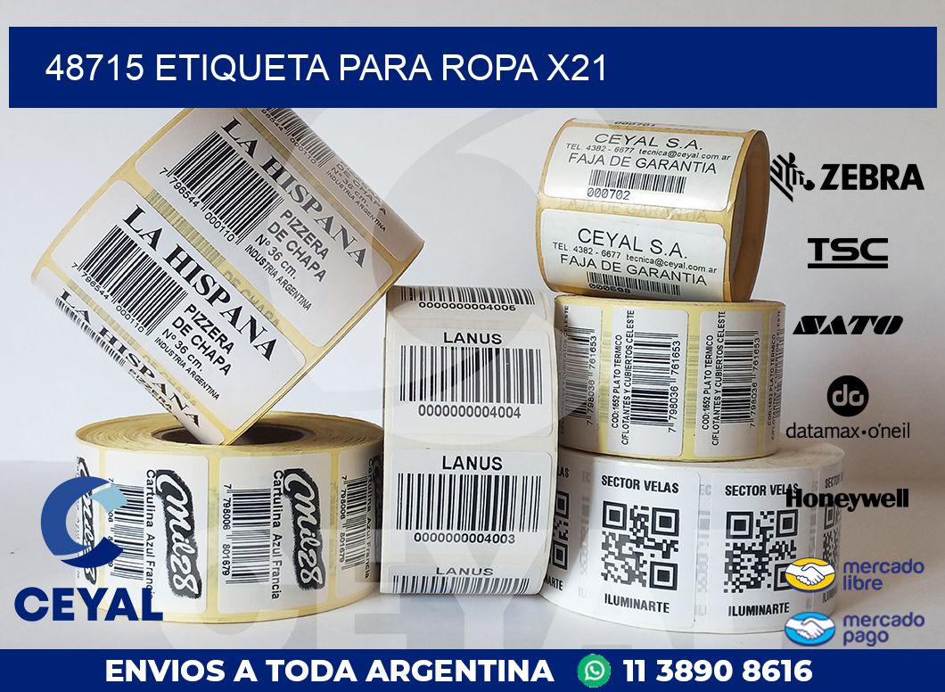48715 ETIQUETA PARA ROPA X21