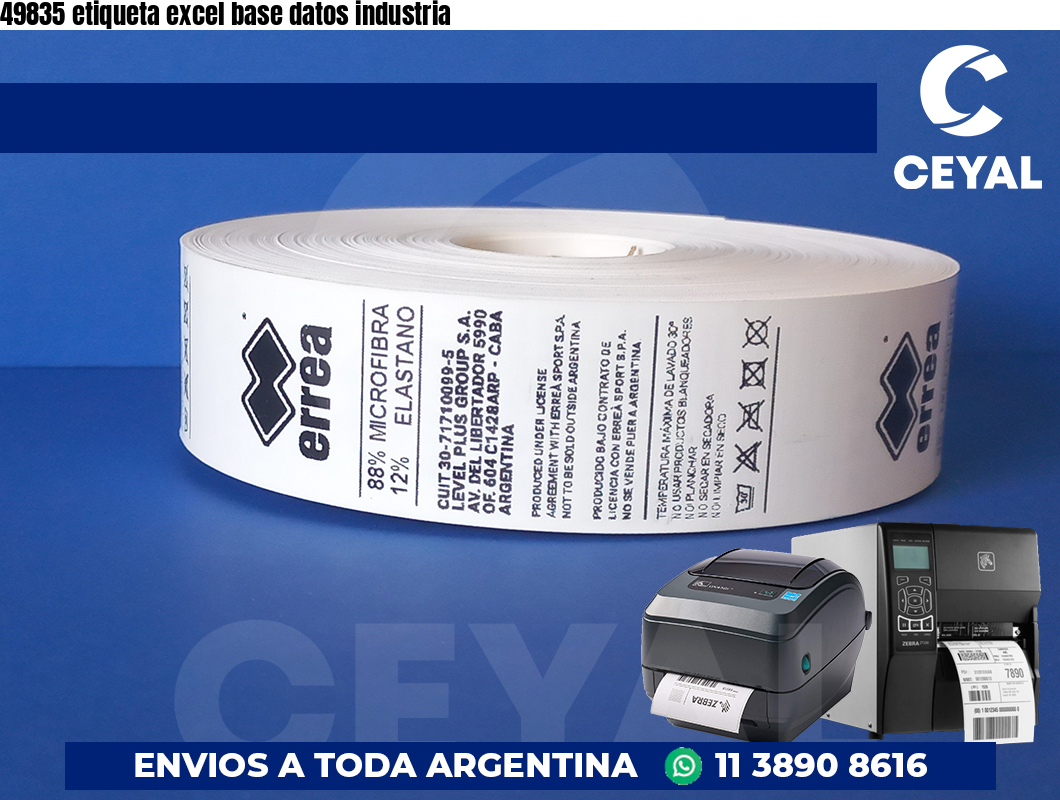 49835 etiqueta excel base datos industria