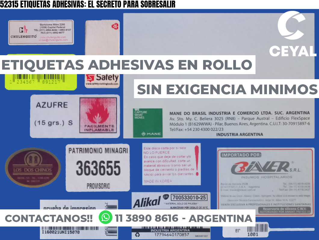 52315 ETIQUETAS ADHESIVAS: EL SECRETO PARA SOBRESALIR
