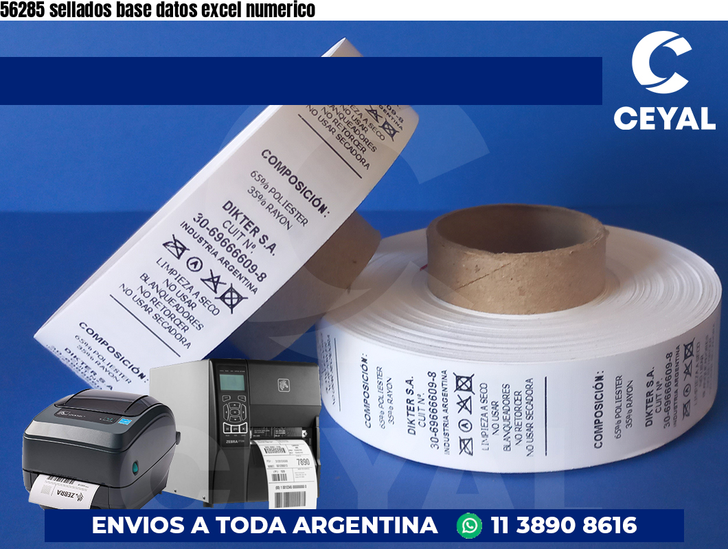 56285 sellados base datos excel numerico