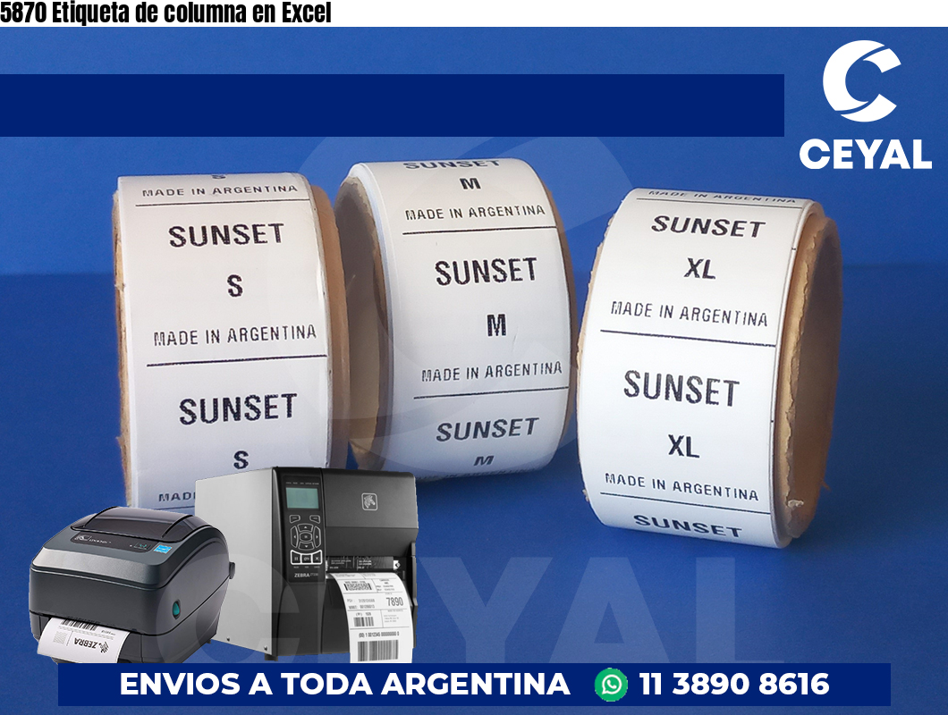 5870 Etiqueta de columna en Excel