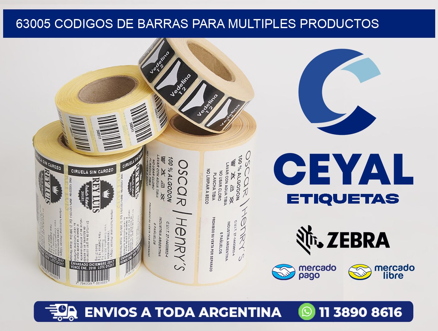 63005 CODIGOS DE BARRAS PARA MULTIPLES PRODUCTOS