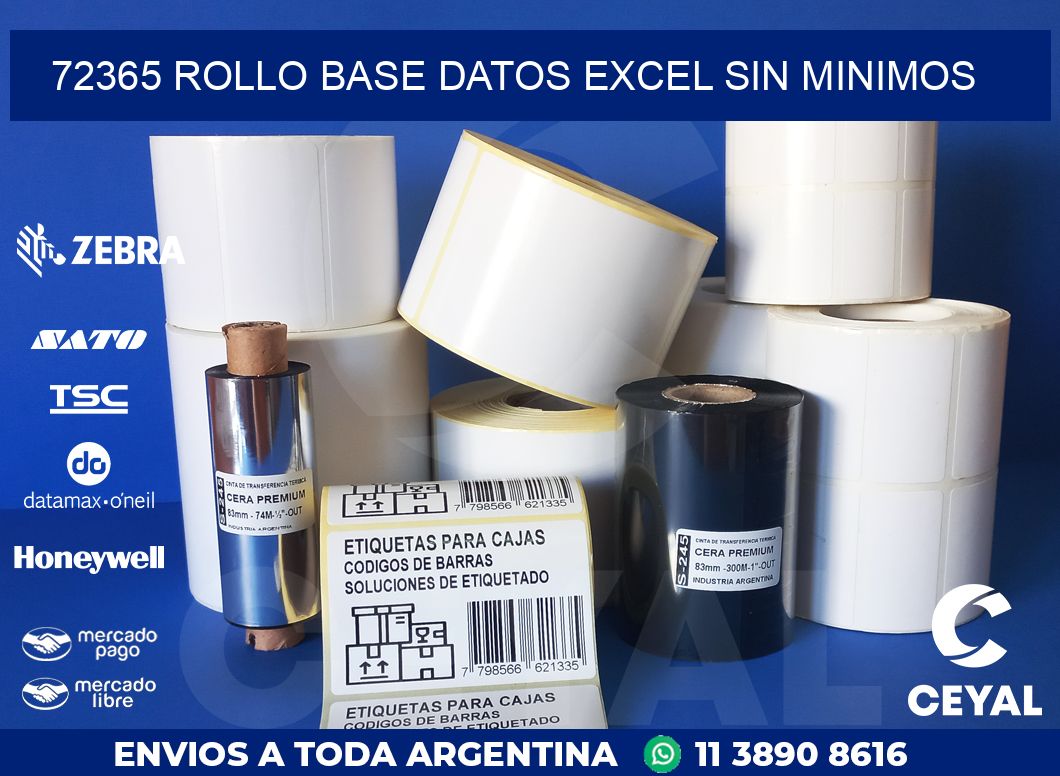 72365 rollo base datos excel sin minimos