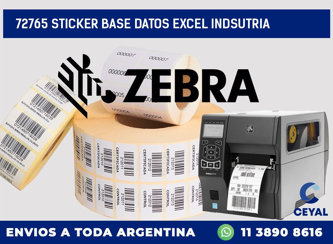 72765 sticker base datos excel indsutria