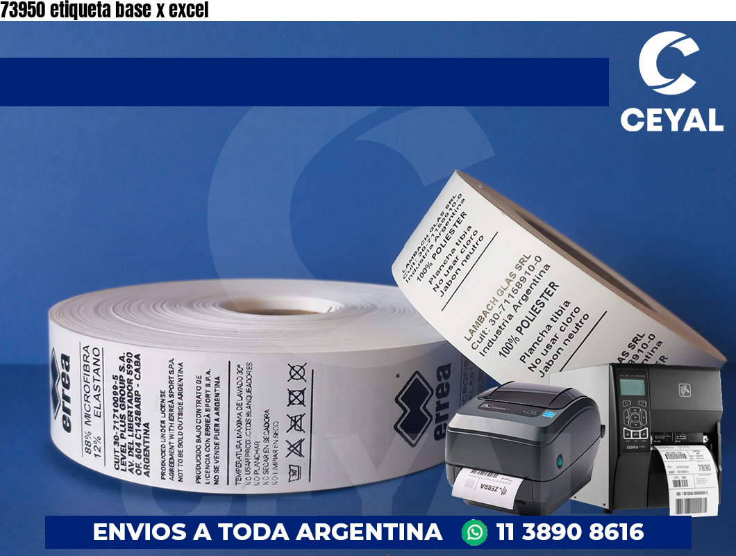 73950 etiqueta base x excel