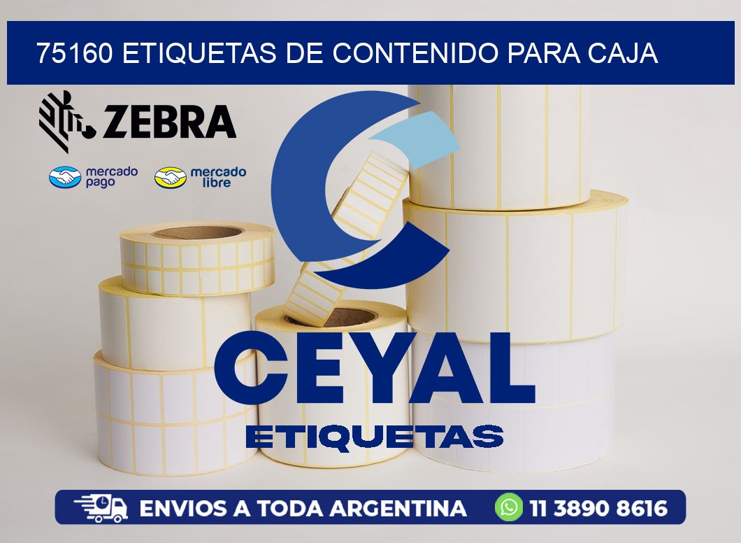 75160 etiquetas de contenido para caja